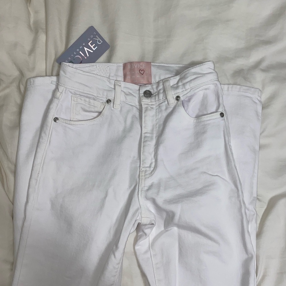 REVICE DENIM brand new straight leg white jeans